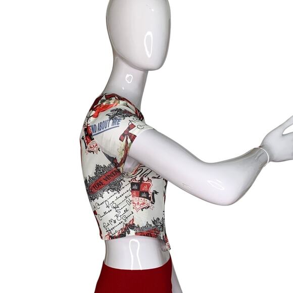 Cider Mesh Abstract Pattern Top Short Sleeve Size M Pullover - Picture 8 of 13